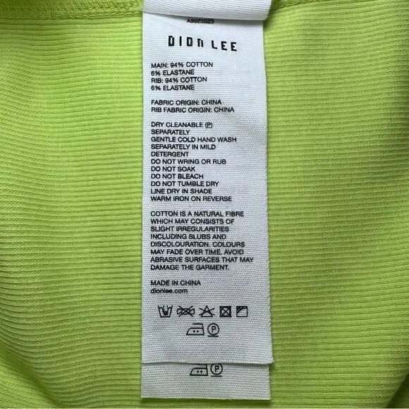 Dion Lee Interlink Mini Dress in Washed Light Zest